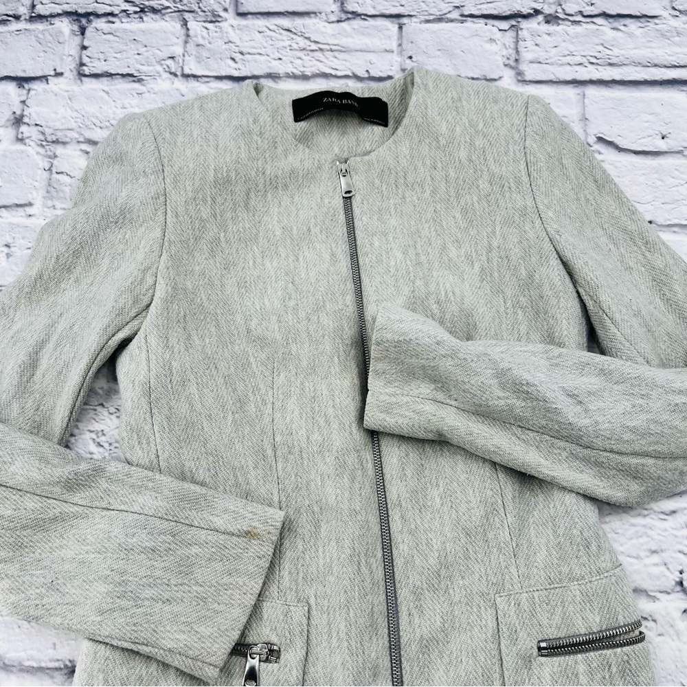 Zara Basic Longline Blazer Jacket Mid Length XS G… - image 2